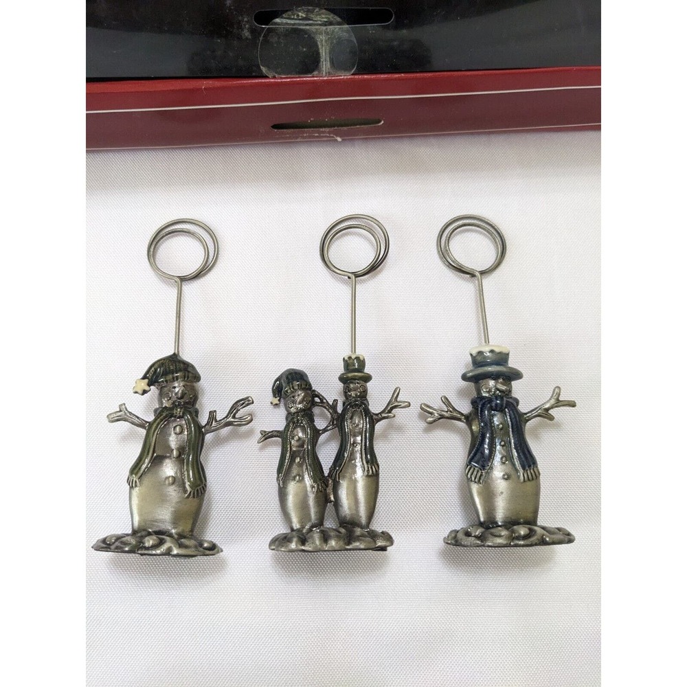 SNOWMAN PHOTO HOLDER ST. NICHOLAS SQUARE KOHLS Lot Set Of 3